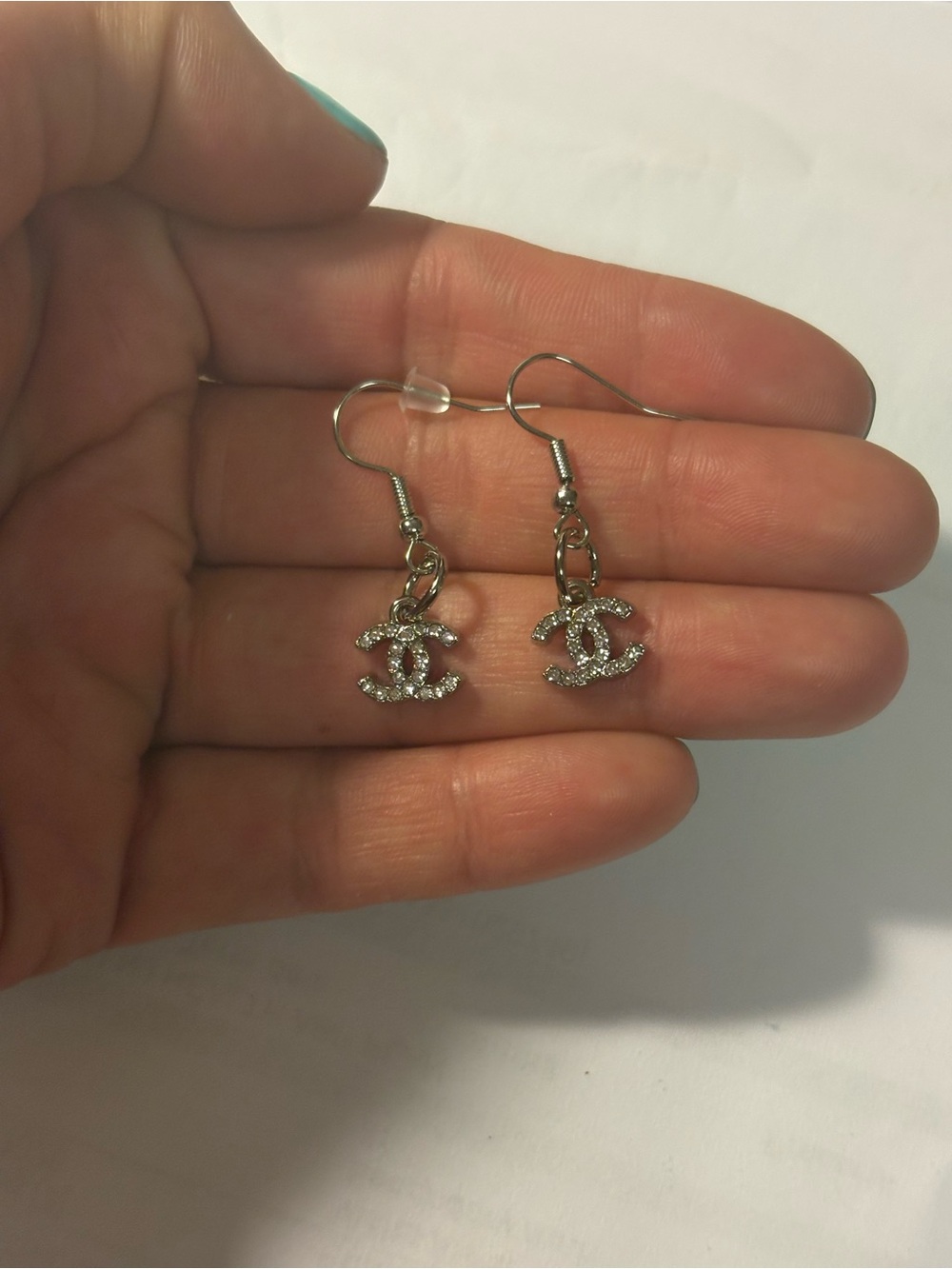 Upcycled cc dangle earrings